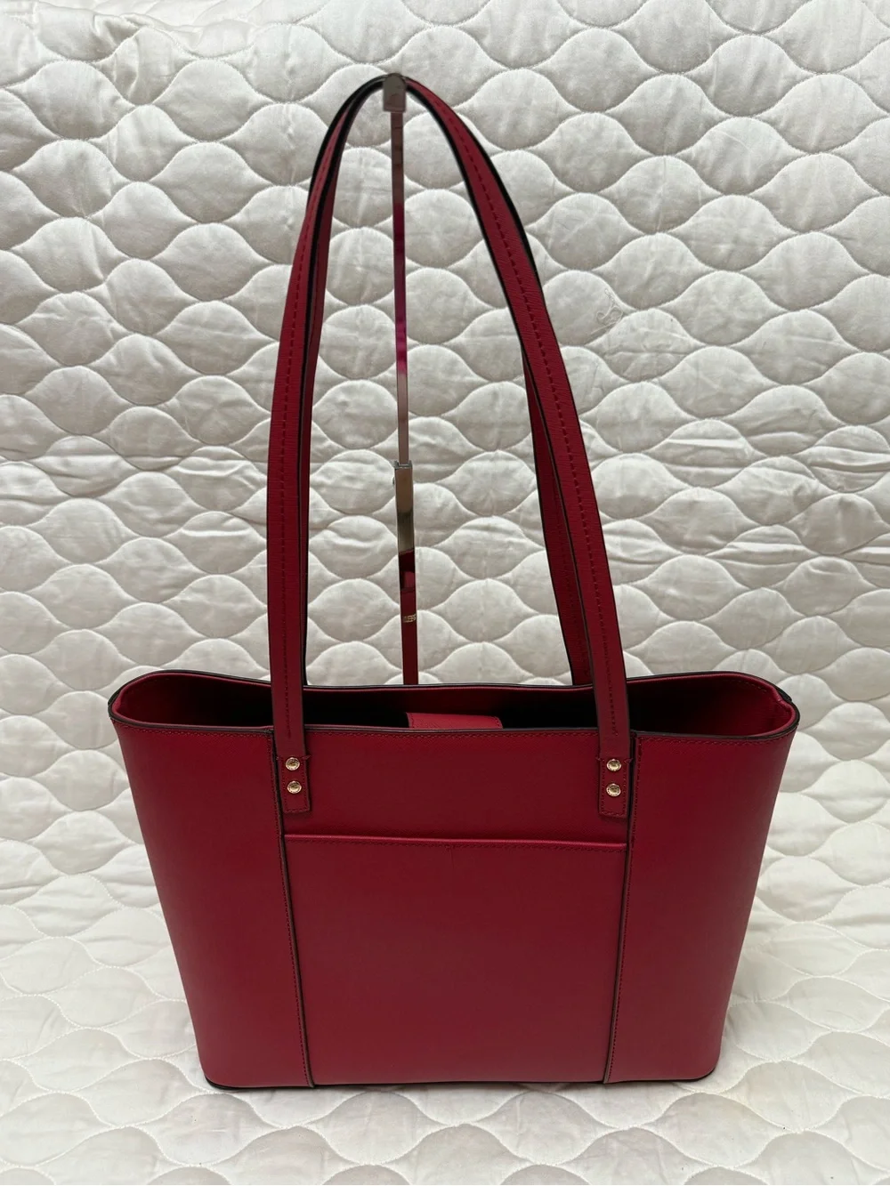 Karl Lagerfeld Large Red Tote with Cat Sunglasses Motif